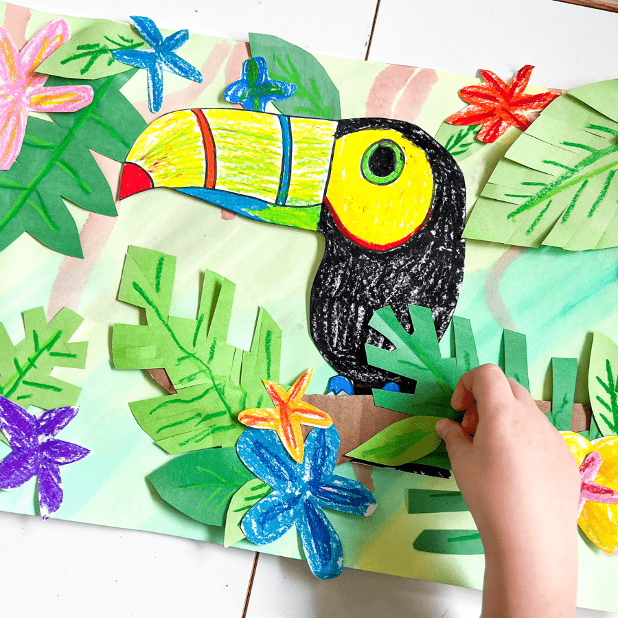 Rainforest Unit Study for Elementary Homeschool Toucan Art Collage