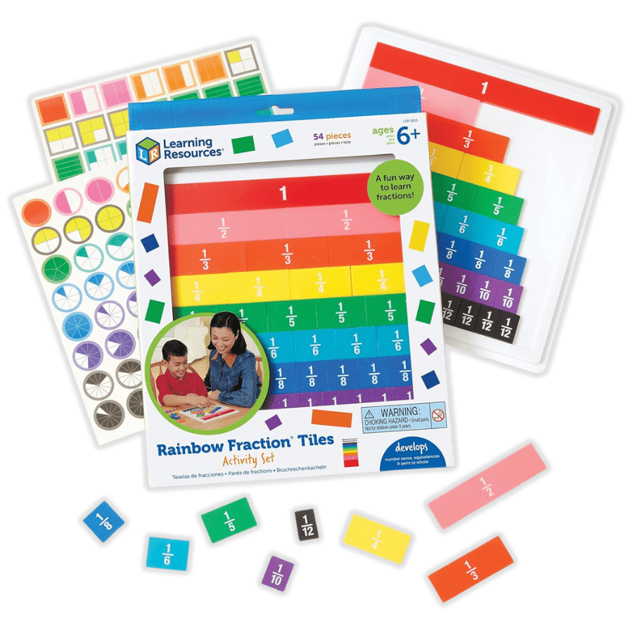 Learning Resources Rainbow Fraction Tiles with Tray - Knowledge Crates