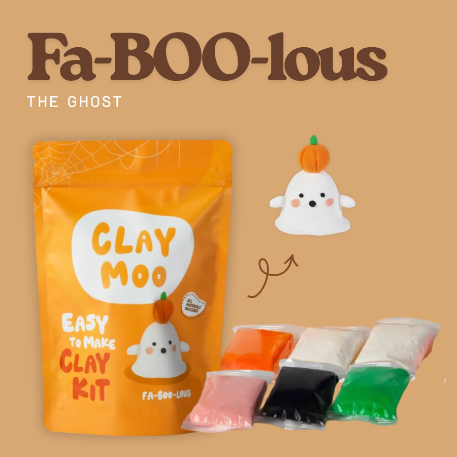 Claymoo Fa-BOO-lous Ghost Foam Clay Kit | Knowledge Crates