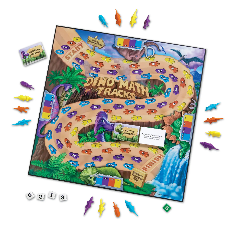 Dino Math Tracks Place Value Math Game for Kids | Knowledge Crates