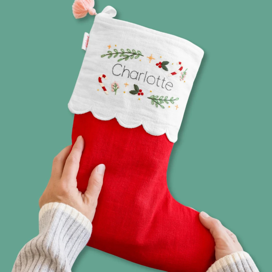 Personalized Christmas Stocking Beginner Embroidery Kit | Knowledge Crates