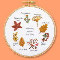 Autumn Leaf Stitch Sampler Beginner Embroidery Kit | Knowledge Crates