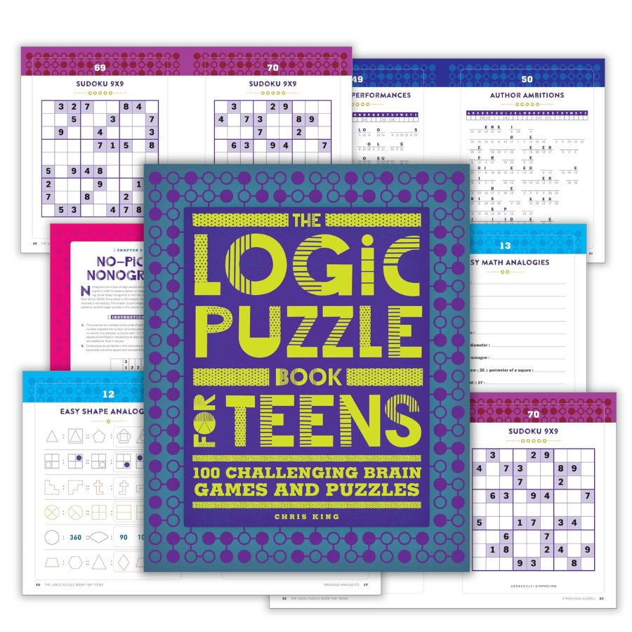 Logic Puzzle Book for Teens — 100 Brain Games & Challenges | Knowledge Crates