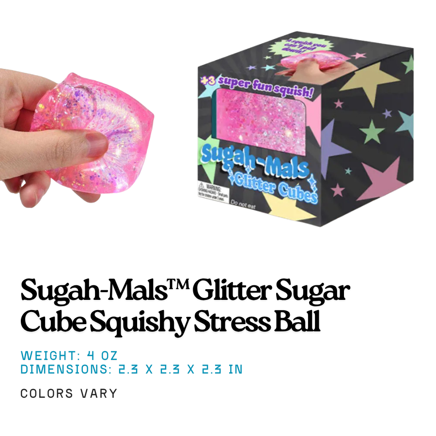 Sugah-Mals™ Glitter Sugar Cube Squishy Stress Ball | Knowledge Crates