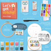 Little Bookshelf Beginner Embroidery & Watercolor Kit | Knowledge Crates