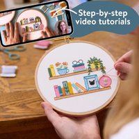 Little Bookshelf Beginner Embroidery & Watercolor Kit | Knowledge Crates