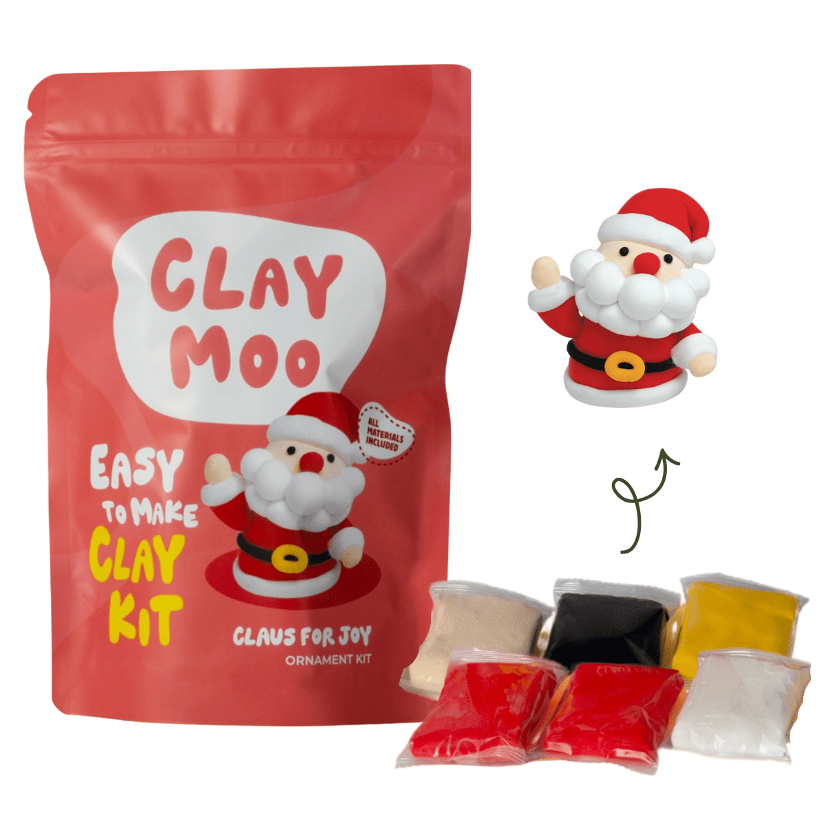 Claymoo Claus for Joy Ornament Foam Clay Kit - Knowledge Crates