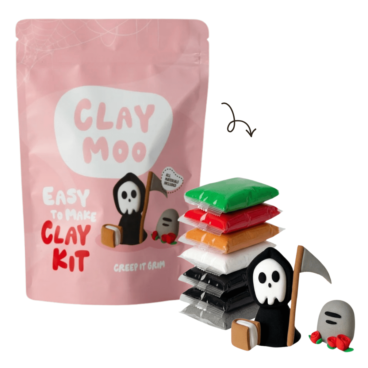 Claymoo Creep It Grim Reaper Foam Clay Kit - Knowledge Crates