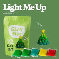 Claymoo Light Me Up Christmas Tree Ornament Foam Clay Kit - Knowledge Crates