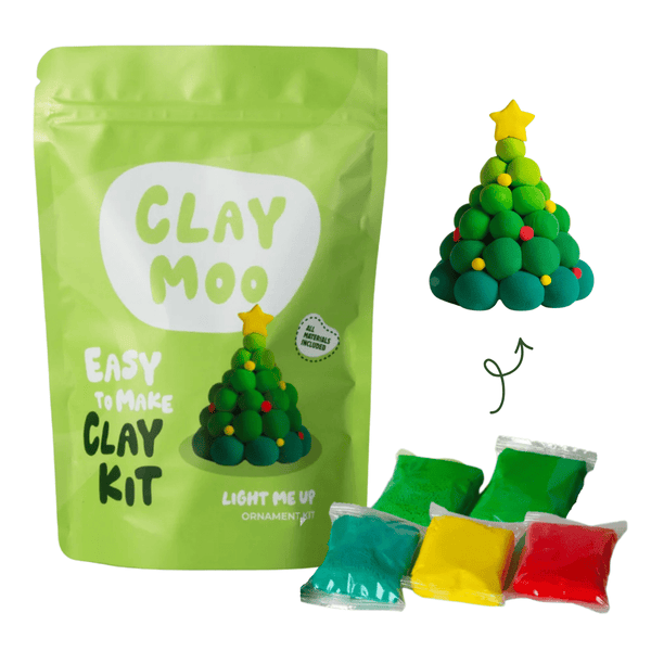 Claymoo Light Me Up Christmas Tree Ornament Foam Clay Kit - Knowledge Crates