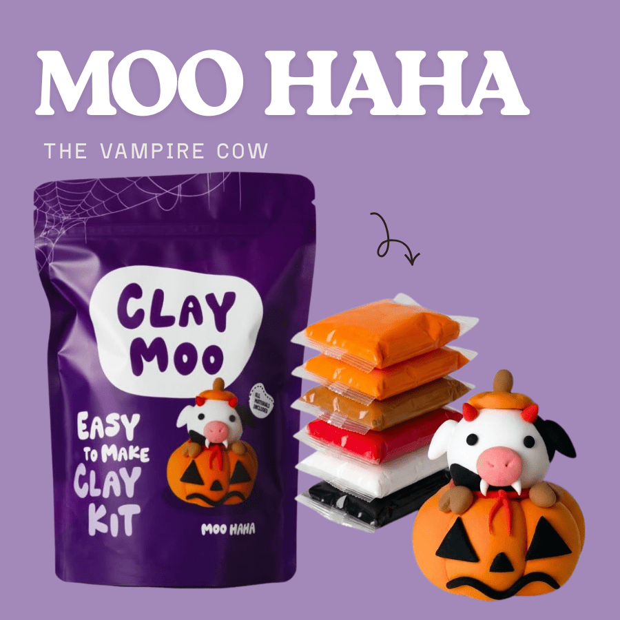 Claymoo Moo Haha Vampire Cow Foam Clay Kit | Knowledge Crates - Knowledge Crates