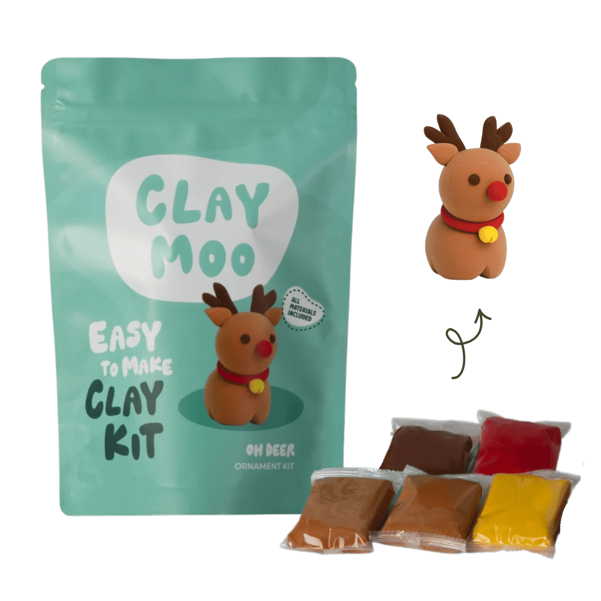 Claymoo Oh Deer Ornament Foam Clay Kit - Knowledge Crates