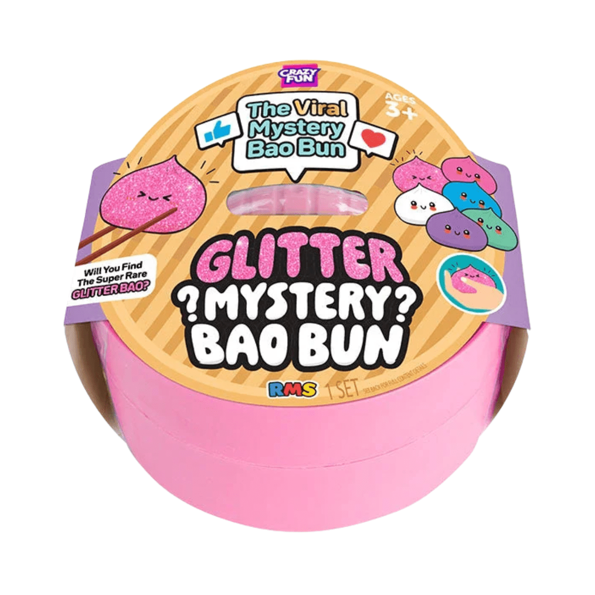 Crazy Fun 4" Pink Glitter Mystery Dumpling – Rare Chase | RMS - Knowledge Crates