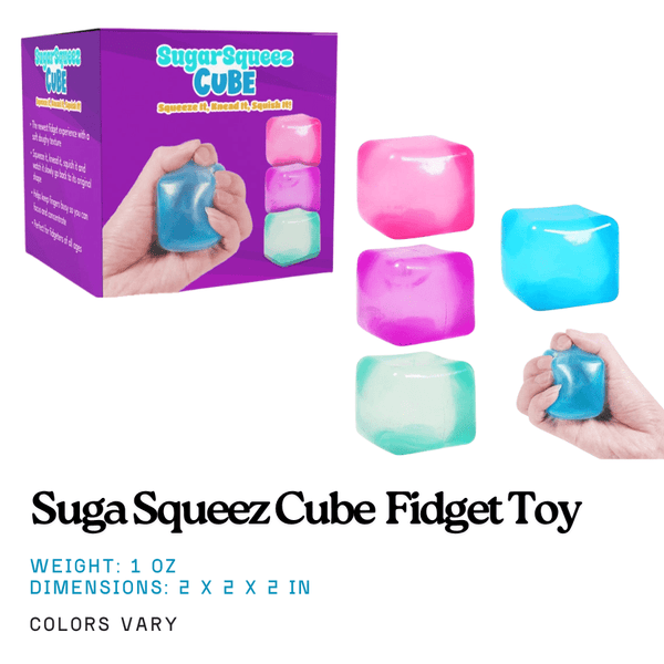 Cube Fidget Stress Ball | Sugarsqueez | Knowledge Crates - Knowledge Crates