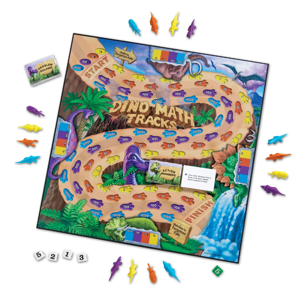 Dino Math Tracks Place Value Math Game for Kids | Knowledge Crates - Knowledge Crates
