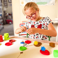 Play dough sensory play for weather unit study for elementary homeschool