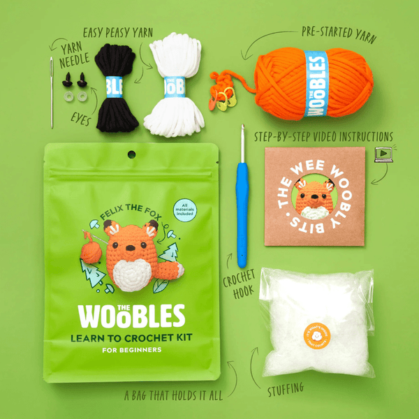 Felix the Fox Beginner Crochet Kit | The Woobles | Knowledge Crates - Knowledge Crates