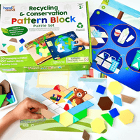 hand2mind Recycling and Conservation Pattern Block Puzzle Set - Knowledge Crates