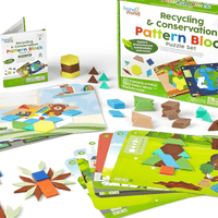 hand2mind Recycling and Conservation Pattern Block Puzzle Set - Knowledge Crates