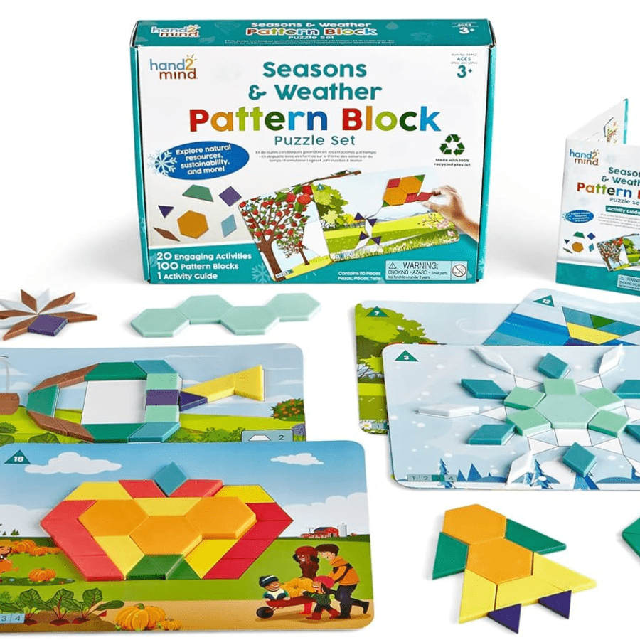hand2mind Seasons & Weather Pattern Block Puzzle Set - Knowledge Crates