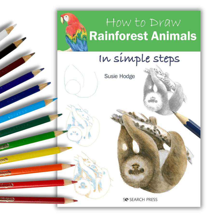 How to Draw Rainforest Animals Book + Colored Pencil Set - Knowledge Crates