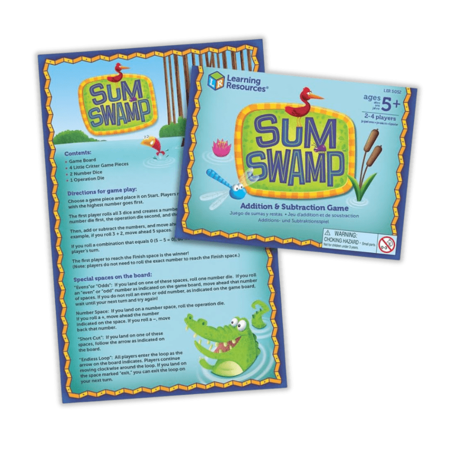 Learning Resources Sum Swamp Game Addition & Subtraction Board Game - Knowledge Crates