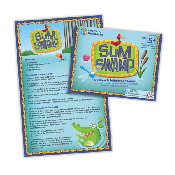 Learning Resources Sum Swamp Game Addition & Subtraction Board Game - Knowledge Crates