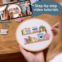 Little Bookshelf Beginner Embroidery & Watercolor Kit | Knowledge Crates - Knowledge Crates