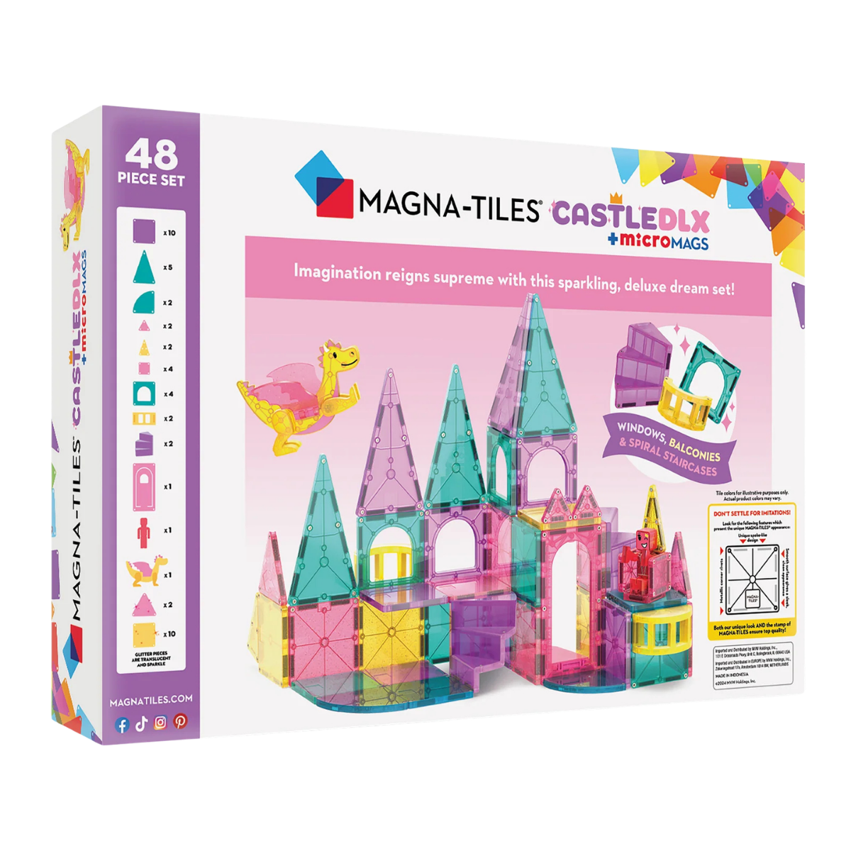 MAGNA-TILES Castle Deluxe 48-Piece Set - Knowledge Crates