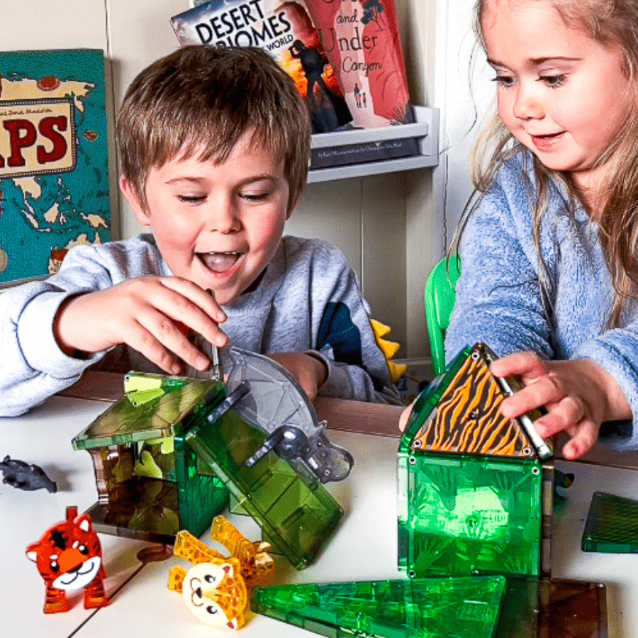 MAGNA - TILES Jungle Animals 25 - Piece Magnetic Construction Set - Knowledge Crates