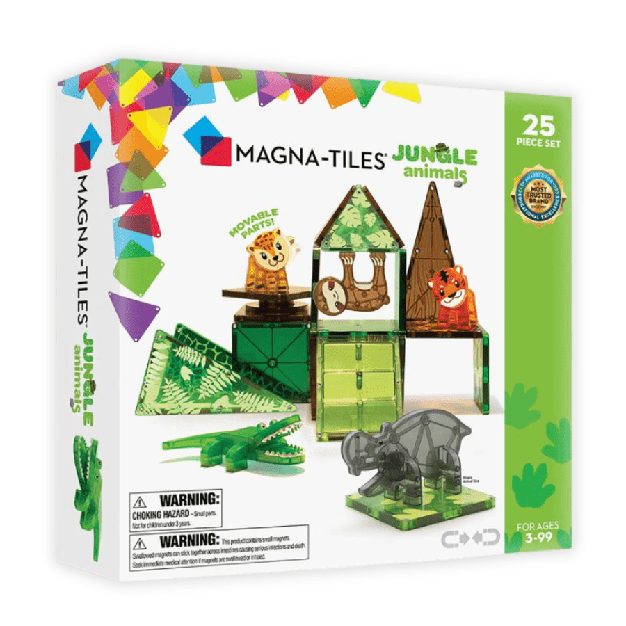 MAGNA-TILES Jungle Animals 25-Piece Set - Magnetic Building Toy