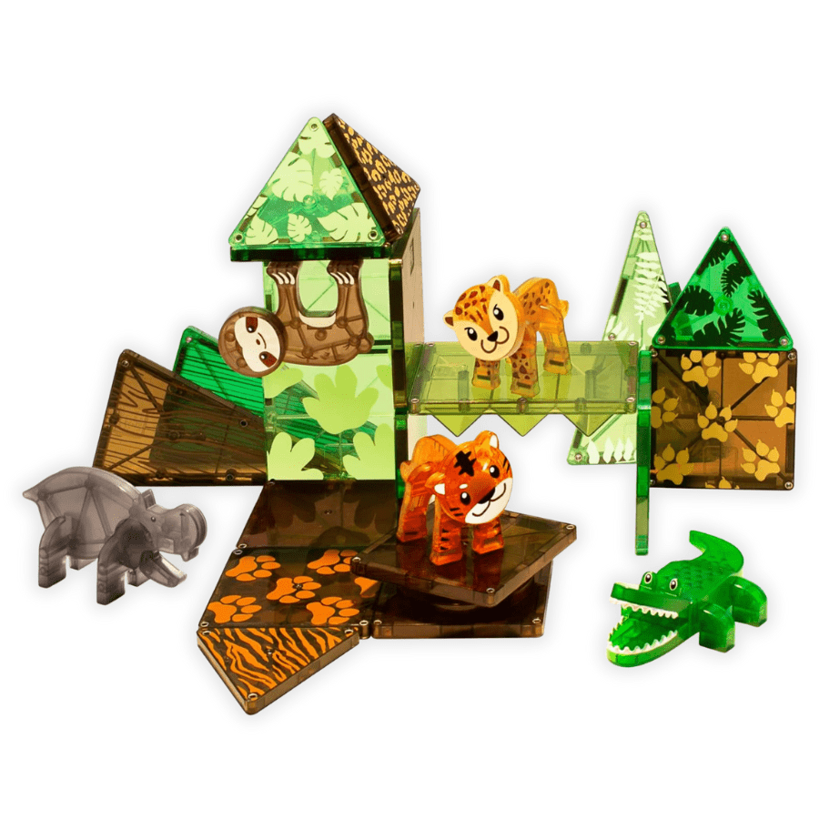 MAGNA - TILES Jungle Animals 25 - Piece Magnetic Construction Set - Knowledge Crates
