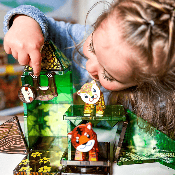 MAGNA - TILES Jungle Animals 25 - Piece Magnetic Construction Set - Knowledge Crates