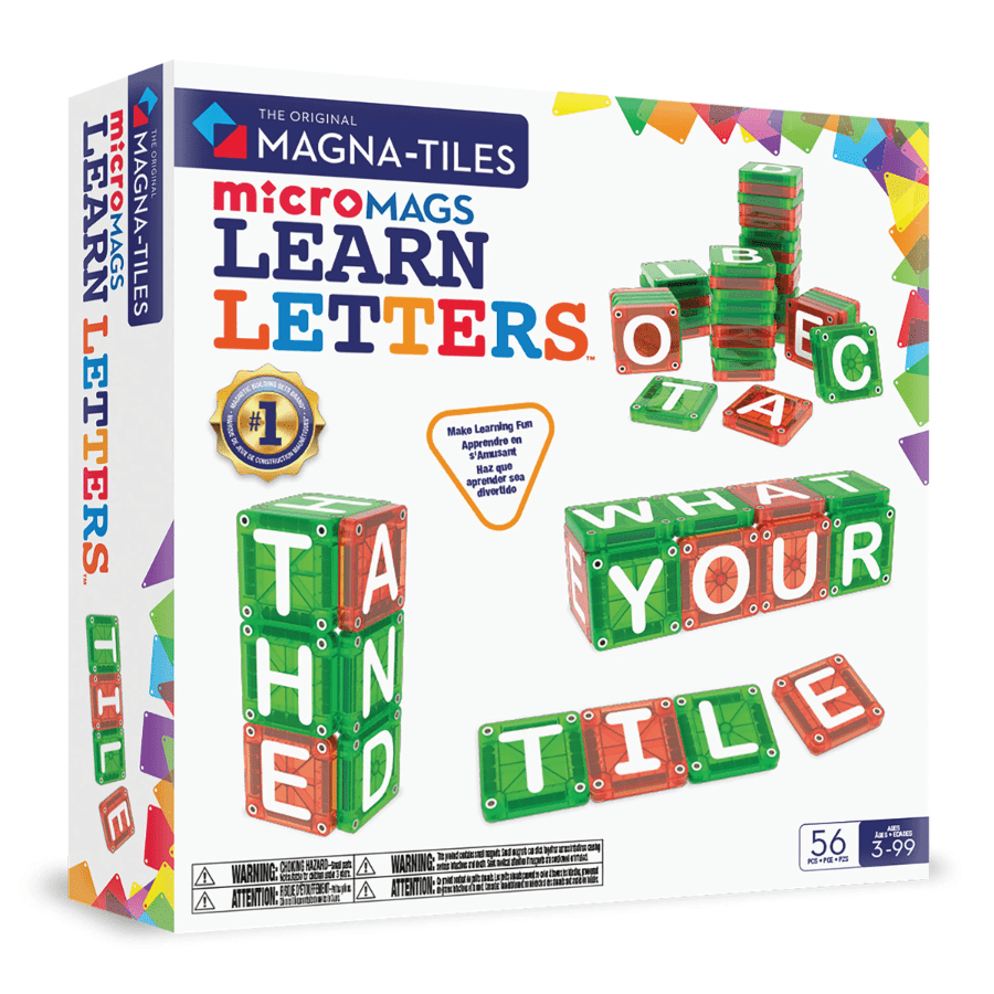 MAGNA - TILES microMAGS Learn Letters 56 Piece Set - Magnetic Building Toy | Knowledge Crates - Knowledge Crates
