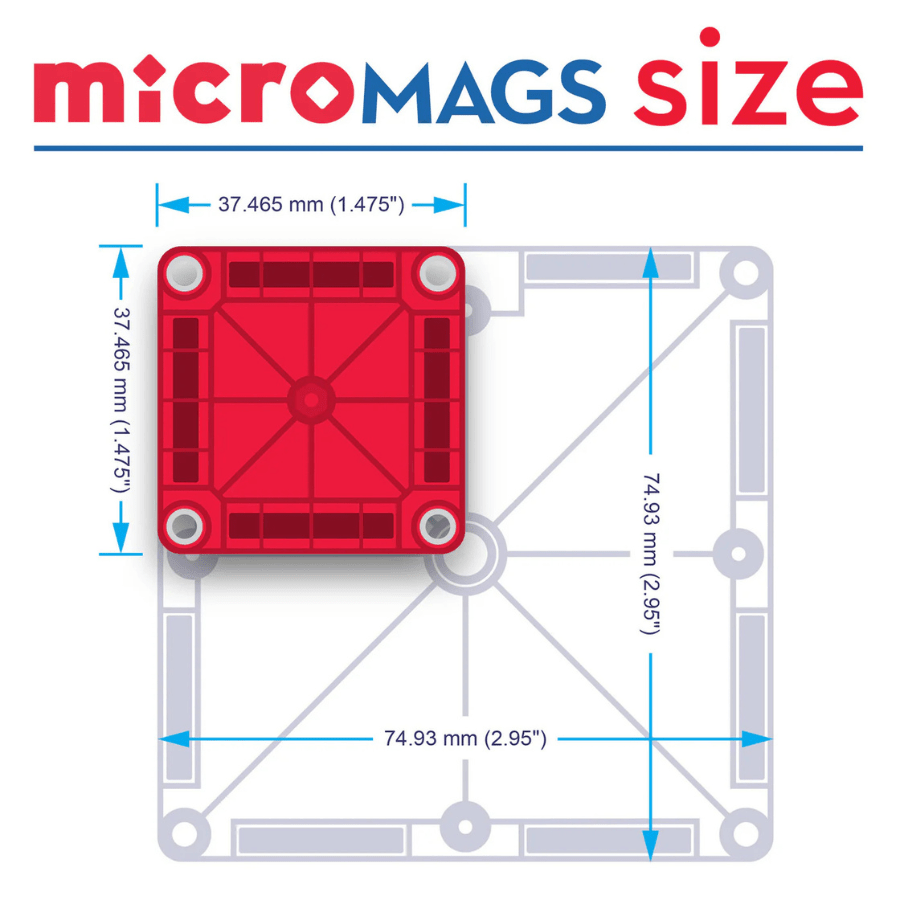 MAGNA - TILES microMAGS Learn Numbers 56 Piece Set - Magnetic Building Toy | Knowledge Crates - Knowledge Crates