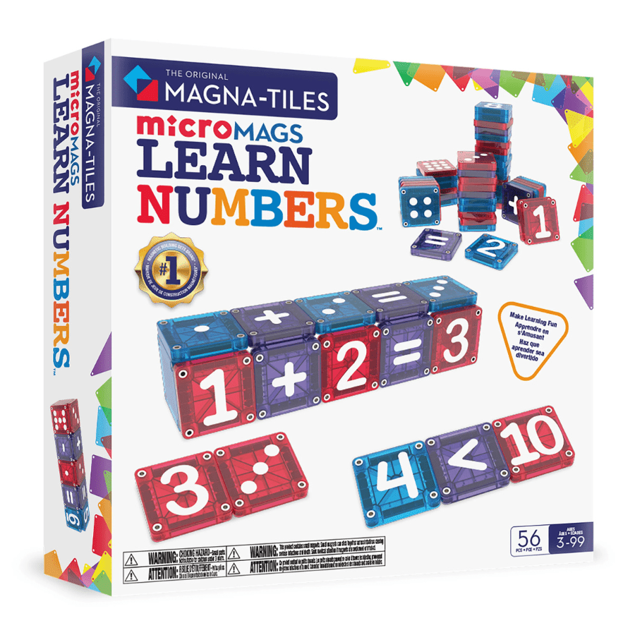 MAGNA-TILES microMAGS Learn Numbers 56-Piece Set | Counting & Math