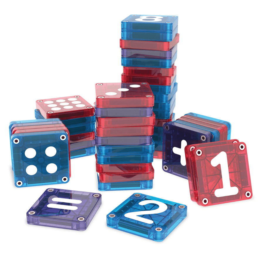 MAGNA - TILES microMAGS Learn Numbers 56 Piece Set - Magnetic Building Toy | Knowledge Crates - Knowledge Crates