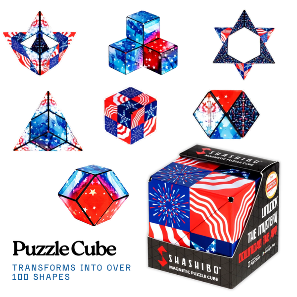 Patriotic STEM Bundle for Kids | Brain Quest & Shashibo Magnetic Puzzle - Knowledge Crates