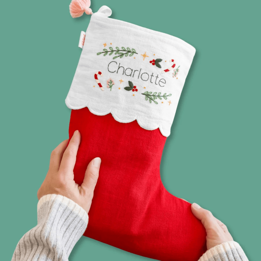 Personalized Christmas Stocking Beginner Embroidery Kit | Knowledge Crates - Knowledge Crates