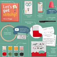 Personalized Christmas Stocking Beginner Embroidery Kit | Knowledge Crates - Knowledge Crates