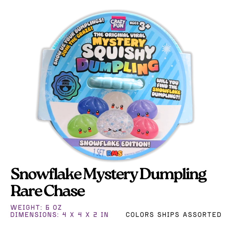 Snowflake Mystery Dumpling Squishy Toy – Rare Chase | Rms® Crazy Fun™ | Knowledge Crates - Knowledge Crates