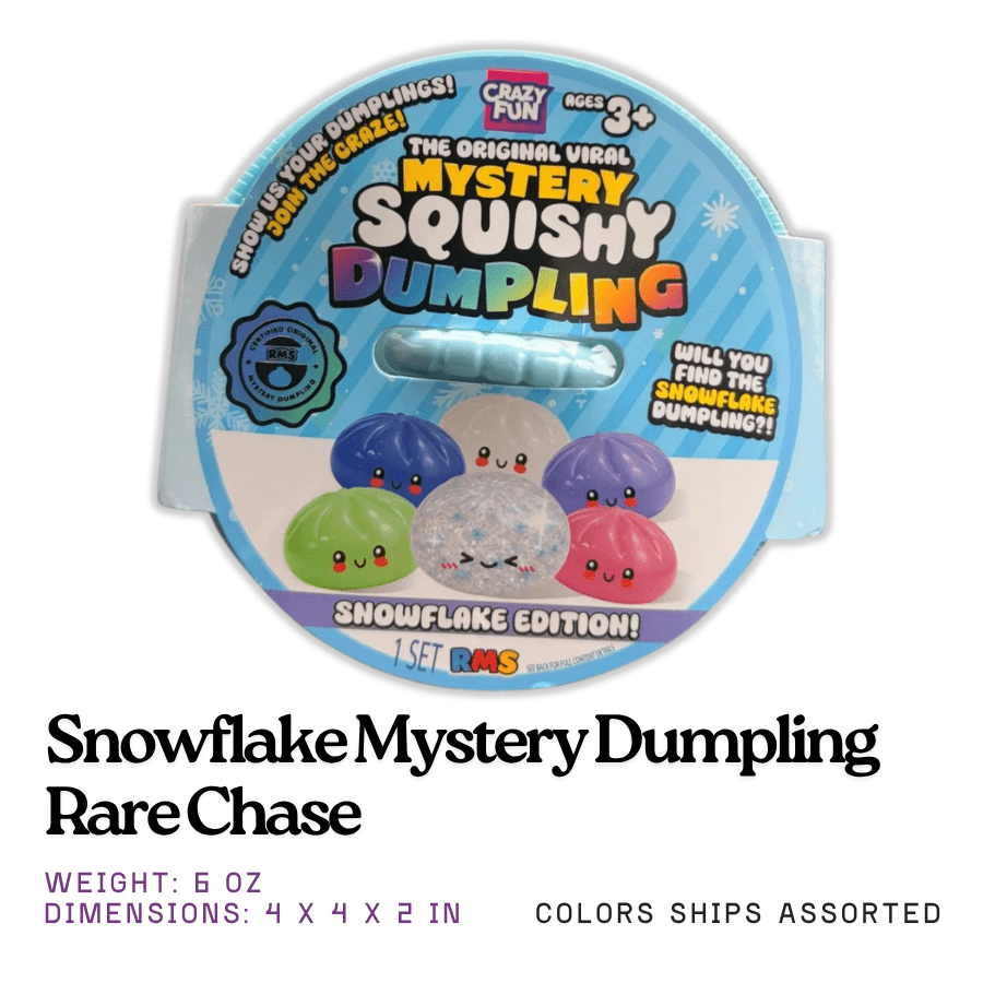 Snowflake Mystery Dumpling Squishy Toy – Rare Chase | Rms® Crazy Fun™ | Knowledge Crates - Knowledge Crates
