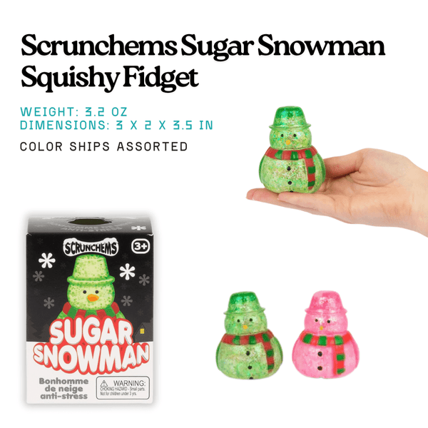 Sugar Snowman Squishy Fidget Toy | Scrunchems® | Knowledge Crates - Knowledge Crates