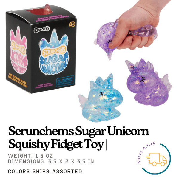 Sugar Unicorn Squishy Fidget Toy | Scrunchems® | Knowledge Crates - Knowledge Crates