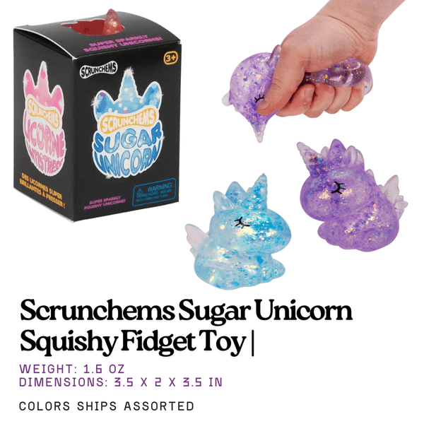 Sugar Unicorn Squishy Fidget Toy | Scrunchems® | Knowledge Crates - Knowledge Crates